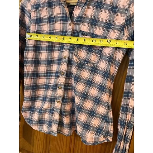Abercrombie And Fitch Womens Pink And Blue Button Up Flannel Size S - Picture 3 of 6